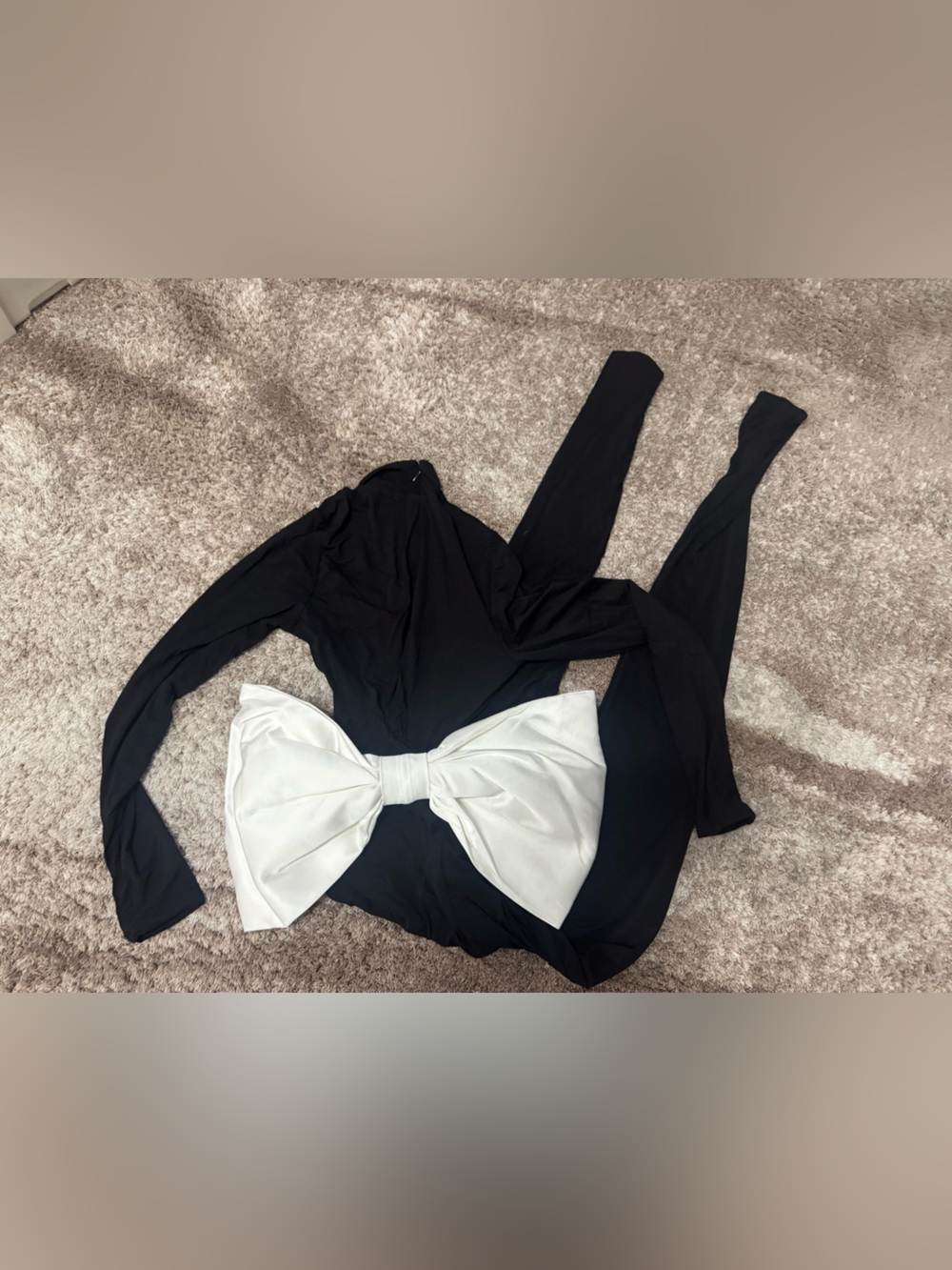 naked wardrobe Black Jumpsuit with White Bow Back Detail - Picture 4 of 4